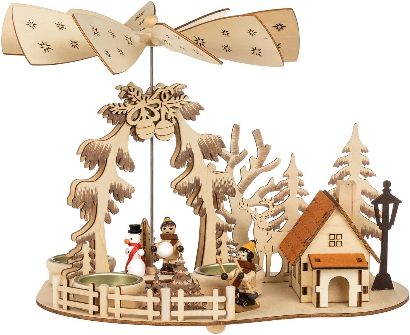 SIKORA Weihnachtspyramide 2-in-1 mit Räuchermännchen bunt - Bild 2