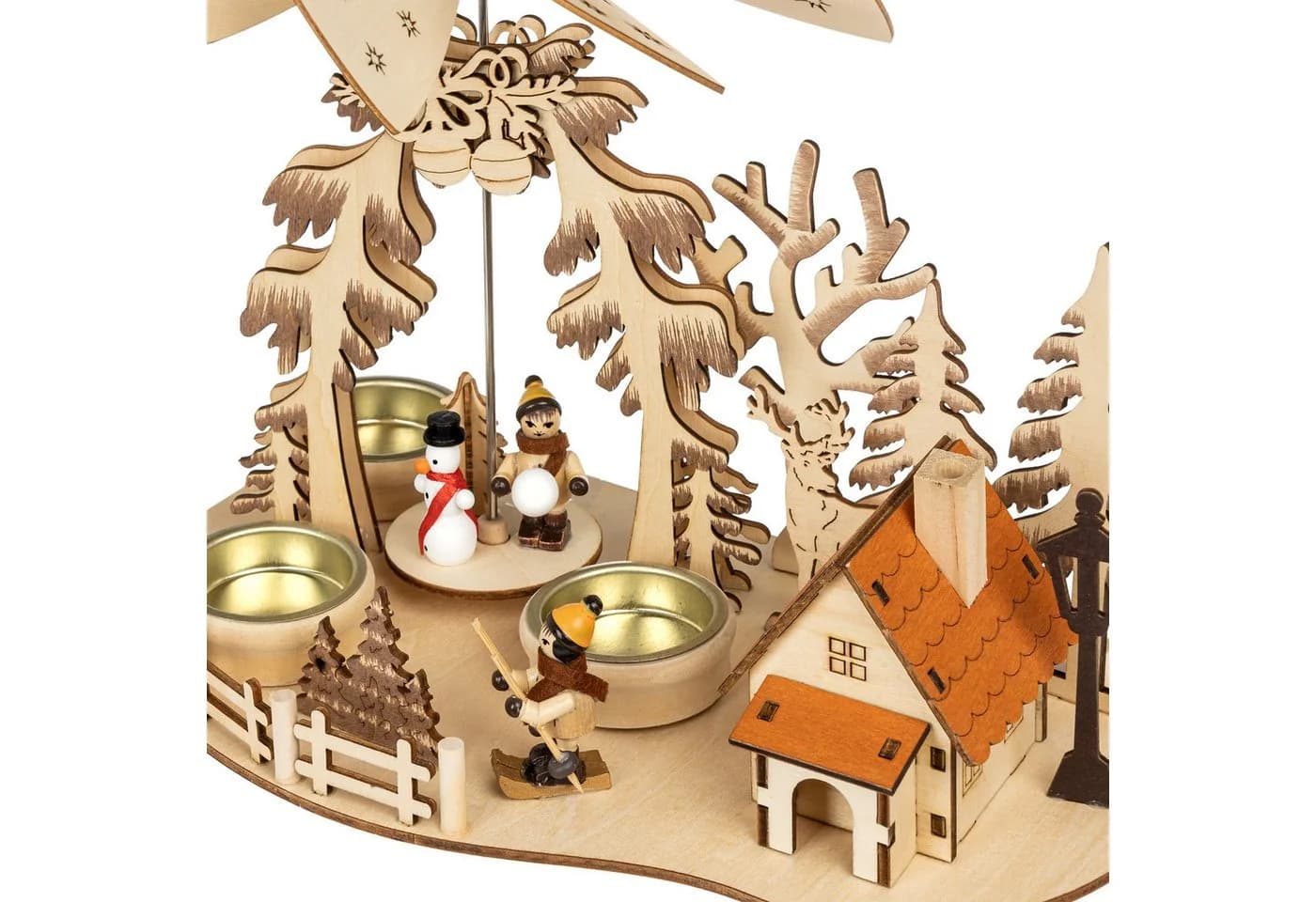 SIKORA Weihnachtspyramide 2-in-1 mit Räuchermännchen bunt - Bild 4