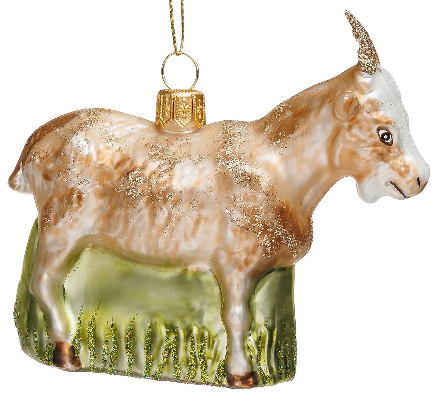 SIKORA Weihnachtsbaumkugel Ziegenbock Glas Figur Anhänger