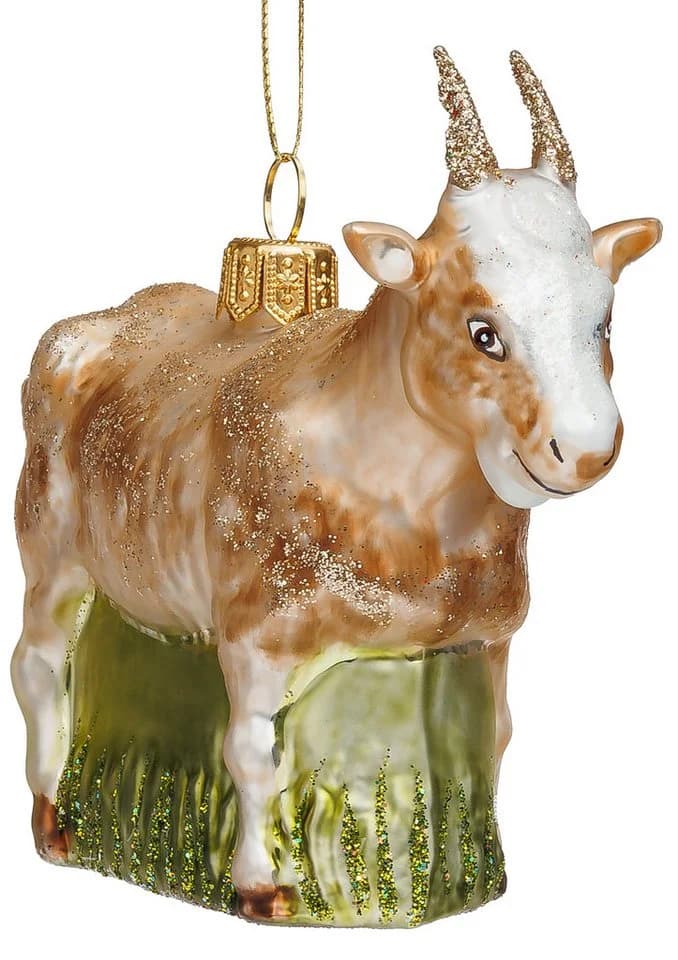 SIKORA Weihnachtsbaumkugel Ziegenbock Glas Figur Anhänger - Bild 2