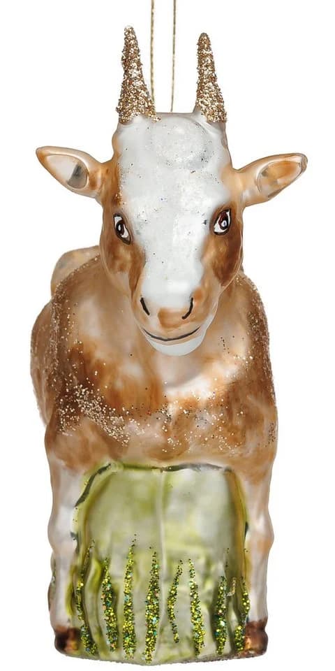 SIKORA Weihnachtsbaumkugel Ziegenbock Glas Figur Anhänger - Bild 3