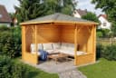 Pavillon aus Massivholz Pinie, 5-Eck, Natur Bild 1