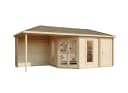 Alpholz Gartenhaus Liwa mit Anbau 5-Eck Holz 28mm Wandstärke Bild 4