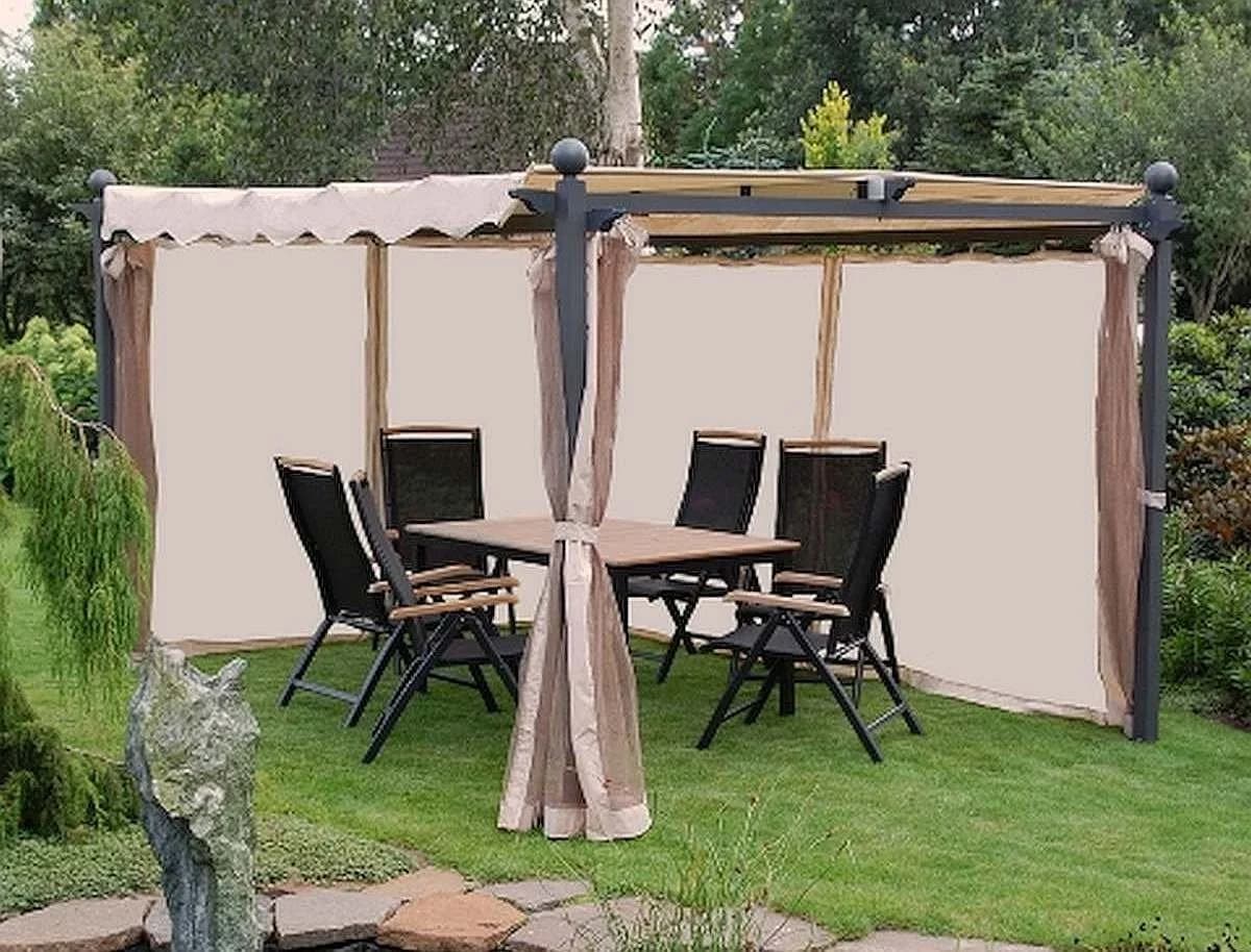 GartenHero Pavillonseitenteil Sichtschutz 4er Set Beige Polyester - Bild 2