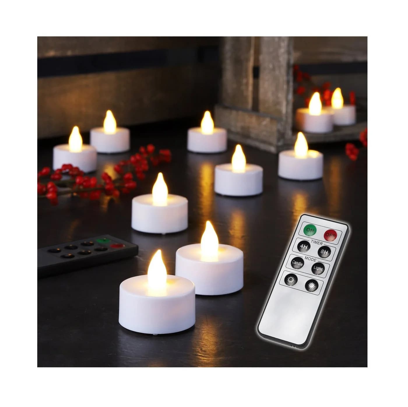 GartenHero 10x LED Teelichter mit Fernbedienung Timer Dimmbar - Bild 2