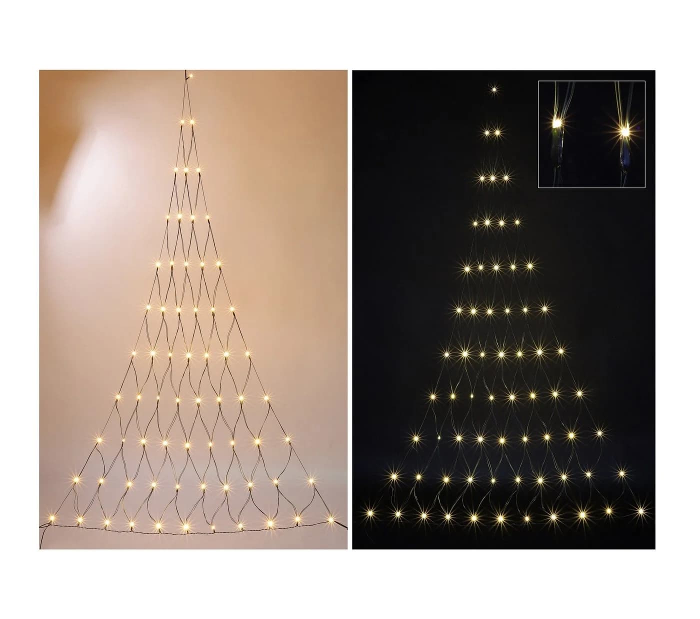 GartenHero LED-Lichternetz Tannenbaum-Form 66 LEDs Batteriebetrieben