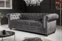 riess-ambiente Chesterfield 3-Sitzer Sofa Grau Samt Bild 2