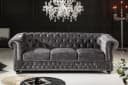 riess-ambiente Chesterfield 3-Sitzer Sofa Grau Samt Bild 3