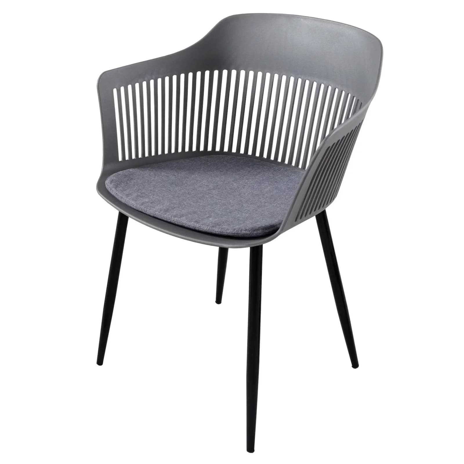 Riess Ambiente Stuhl AIRE Grau Kunststoff Stahlgestell Indoor Outdoor inkl. Kissen