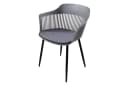 Riess Ambiente Stuhl AIRE Grau Kunststoff Stahlgestell Indoor Outdoor inkl. Kissen Bild 2