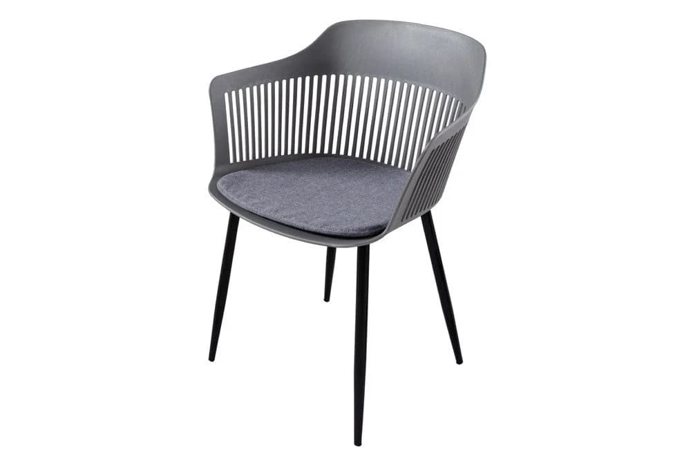 Riess Ambiente Stuhl AIRE Grau Kunststoff Stahlgestell Indoor Outdoor inkl. Kissen - Bild 2