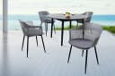 Riess Ambiente Stuhl AIRE Grau Kunststoff Stahlgestell Indoor Outdoor inkl. Kissen Bild 3