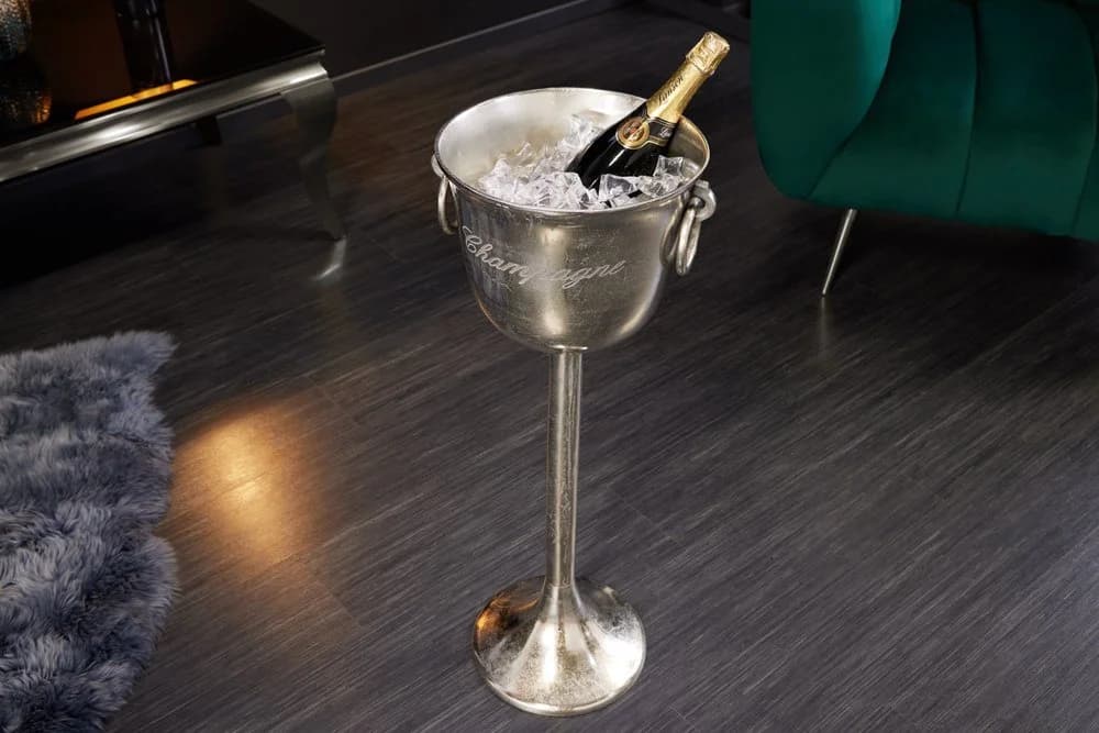 riess-ambiente Sektkühler CHAMPAGNE 80cm antik silber Metall