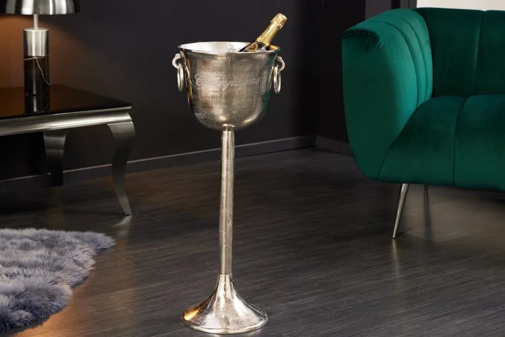 riess-ambiente Sektkühler CHAMPAGNE 80cm antik silber Metall - Bild 2