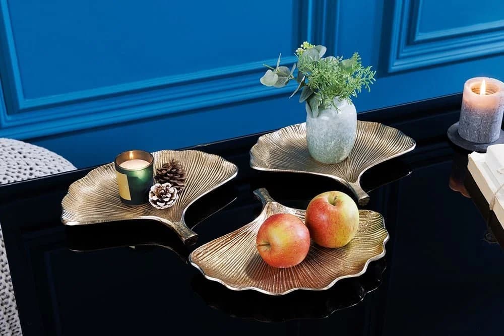riess-ambiente Dekoschale GINKGO 30cm gold (Set, 3 St) - Bild 2