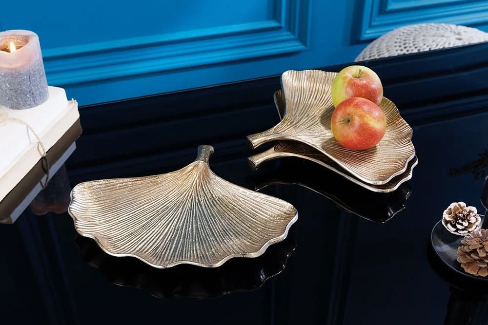 riess-ambiente Dekoschale GINKGO 30cm gold (Set, 3 St) - Bild 4