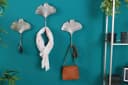 riess-ambiente Kleiderhaken 3er Set GINKGO Silber Handmade Metall Bild 1