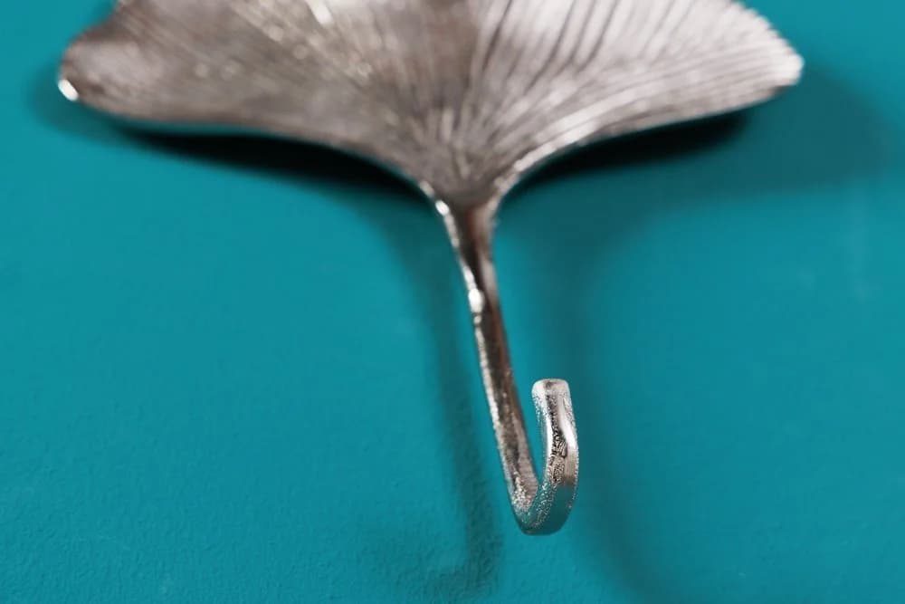 riess-ambiente Kleiderhaken 3er Set GINKGO Silber Handmade Metall - Bild 5