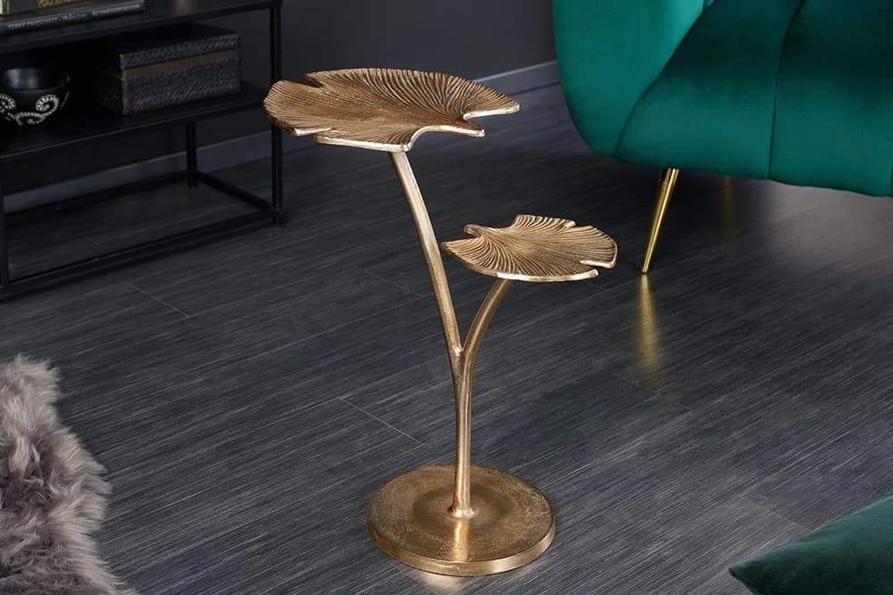 riess-ambiente Beistelltisch GINKGO LEAFS 50cm gold