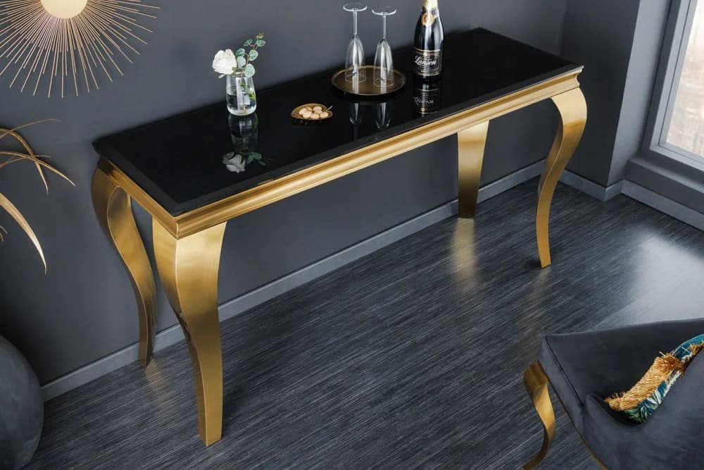 riess-ambiente Konsolentisch Modern Barock 145cm Schwarz/Gold