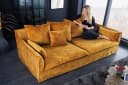 riess-ambiente HEAVEN 3-Sitzer Sofa Senfgelb Samt mit Kissen Bild 2