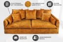 riess-ambiente HEAVEN 3-Sitzer Sofa Senfgelb Samt mit Kissen Bild 5