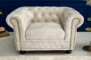 riess-ambiente Chesterfield Sessel 110cm Champagner mit Armlehne Bild 2