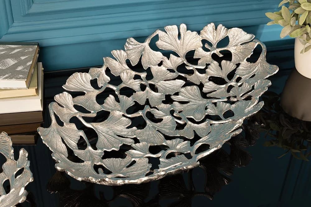riess-ambiente Dekoschale GINKGO LEAFS 50cm silber - Bild 3