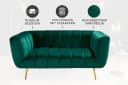 riess-ambiente NOBLESSE 2-Sitzer Sofa Samt Retro Smaragdgrün Gold Bild 3