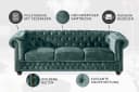 riess-ambiente Sofa CHESTERFIELD 205cm Petrol Samt 3-Sitzer Bild 5