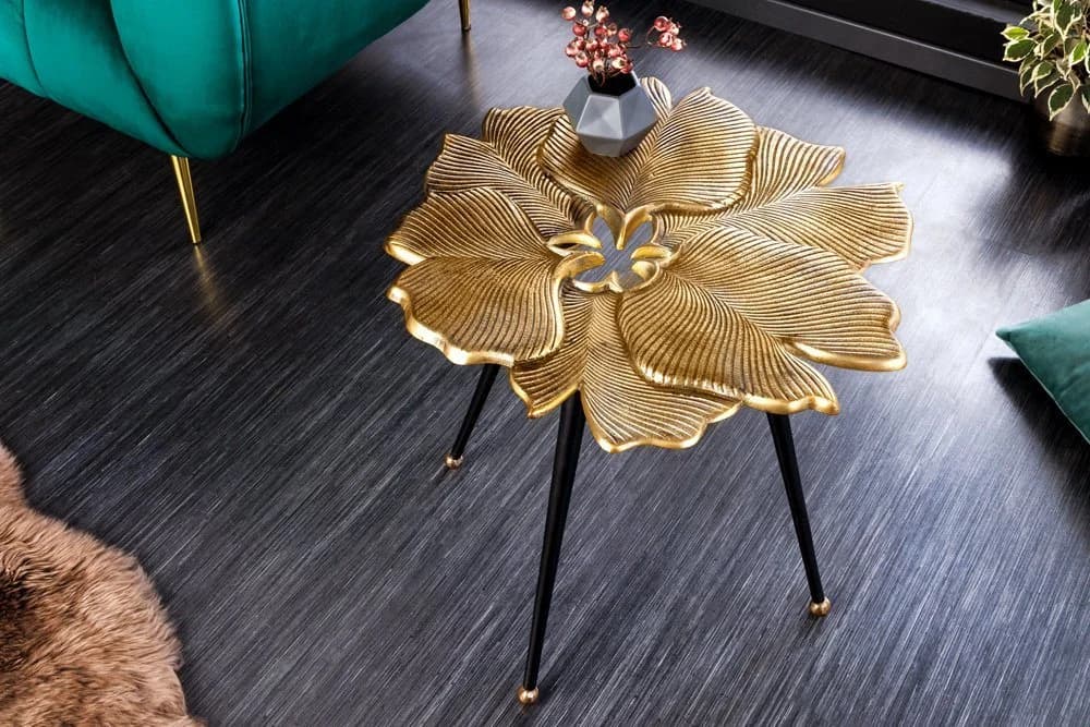 riess-ambiente Beistelltisch GINKGO LEAFS 60cm gold/schwarz Metall - Bild 2