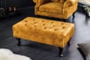 riess-ambiente Fußhocker CHESTERFIELD Senfgelb Dunkelbraun Samt Bild 1
