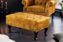 riess-ambiente Fußhocker CHESTERFIELD Senfgelb Dunkelbraun Samt Bild 2