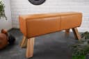 riess-ambiente Sitzbank TURNBOCK Cognac Echtleder Mangoholz Retro Bild 3