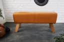 riess-ambiente Sitzbank TURNBOCK Cognac Echtleder Mangoholz Retro Bild 4