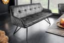 riess-ambiente Sitzbank EUPHORIA Dunkelgrau Schwarz Samt Retro Bild 3