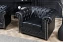 riess-ambiente Chesterfield-Sessel 110cm Matt Schwarz Kunstleder Bild 1