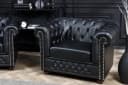 riess-ambiente Chesterfield-Sessel 110cm Matt Schwarz Kunstleder Bild 2