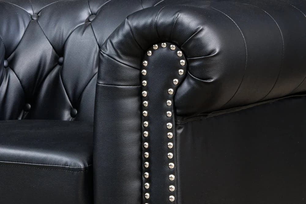 riess-ambiente Chesterfield-Sessel 110cm Matt Schwarz Kunstleder - Bild 5