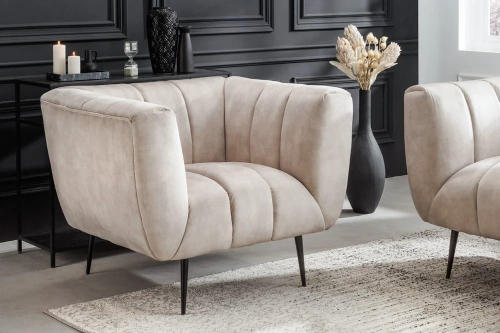 riess-ambiente Sessel NOBLESSE 105cm Champagner Retro - Bild 2