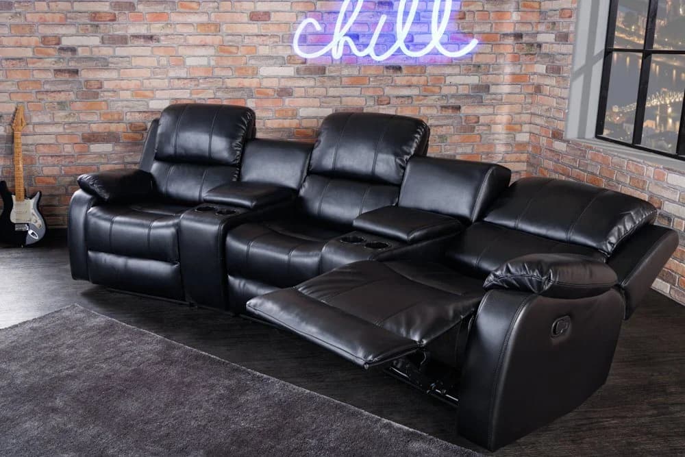 riess-ambiente TV-Sessel HOLLYWOOD Schwarz 3-Sitzer Relax-Funktion - Bild 4