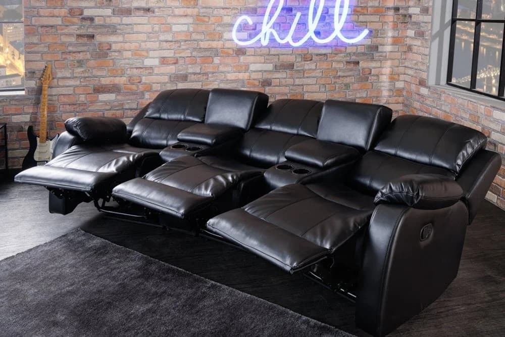 riess-ambiente TV-Sessel HOLLYWOOD Schwarz 3-Sitzer Relax-Funktion - Bild 5