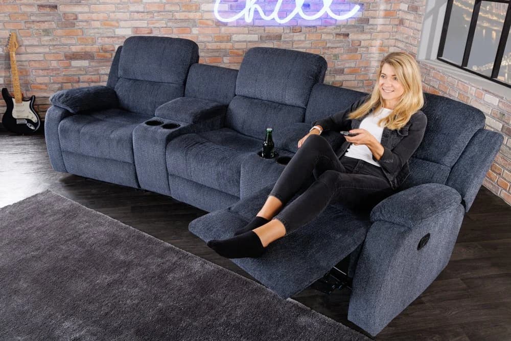 riess-ambiente TV-Sessel HOLLYWOOD 3-Sitzer Grau Relax-Funktion - Bild 2
