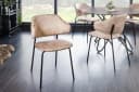 riess-ambiente Stuhl VOGUE Champagner-Greige Samt Schwarze Metallbeine Retro Bild 2