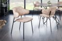 riess-ambiente Stuhl VOGUE Champagner-Greige Samt Schwarze Metallbeine Retro Bild 3