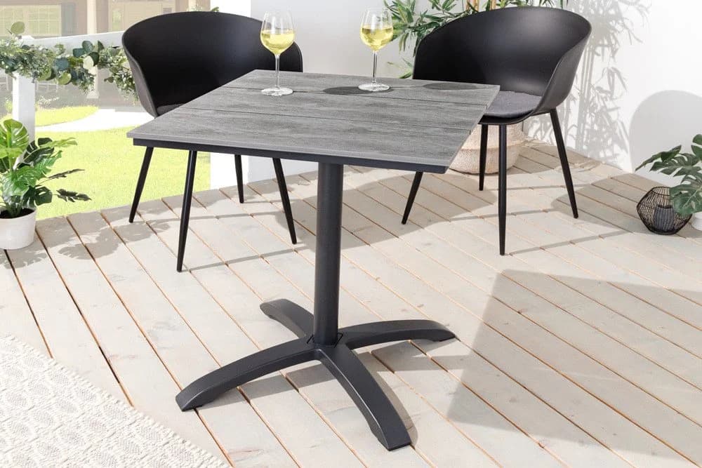 riess-ambiente Gartentisch DESIGNO 70cm Schwarz/Grau WPC Aluminium