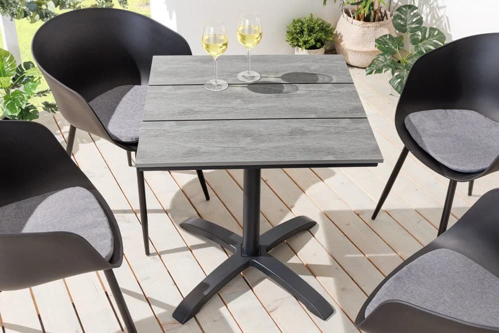 riess-ambiente Gartentisch DESIGNO 70cm Schwarz/Grau WPC Aluminium - Bild 2