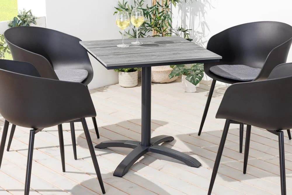 riess-ambiente Gartentisch DESIGNO 70cm Schwarz/Grau WPC Aluminium - Bild 3