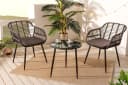 riess-ambiente Balkonset PARIS 3-tlg. Schwarz Grau Polyrattan Bild 2