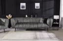 riess-ambiente Sofa NOBLESSE 225cm Grau Schwarz Samt Retro Bild 3